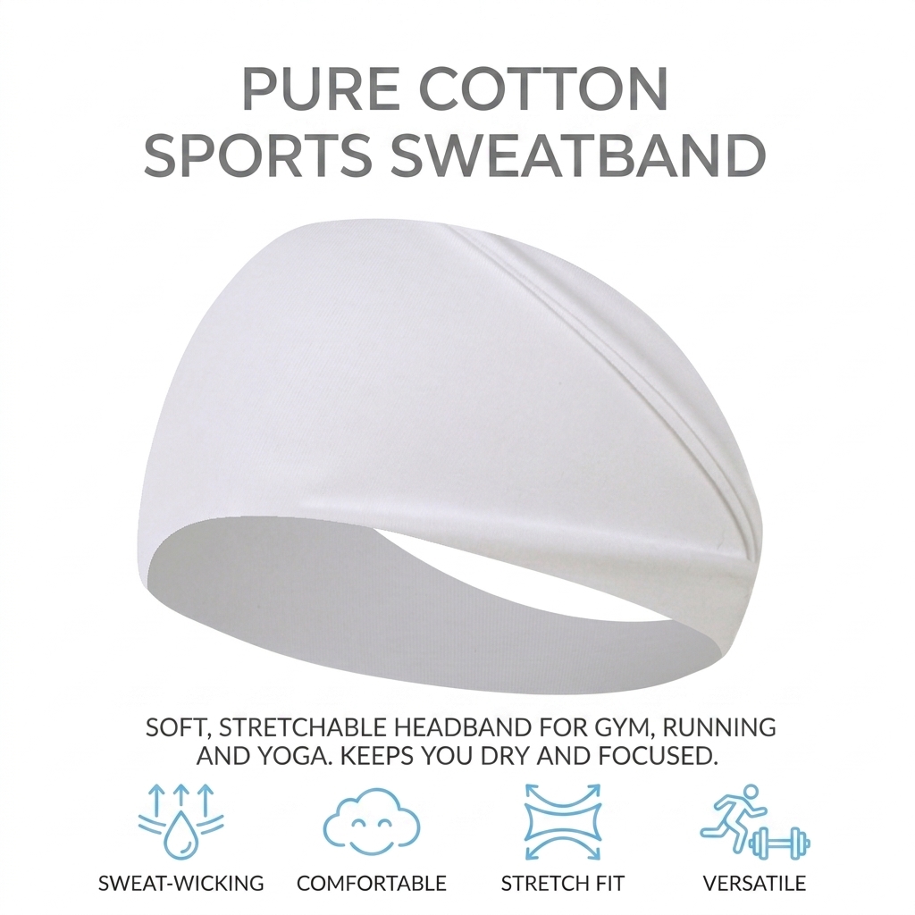 Pure Cotton Sweatband for Runn - Running Gear Headband 评论和价格