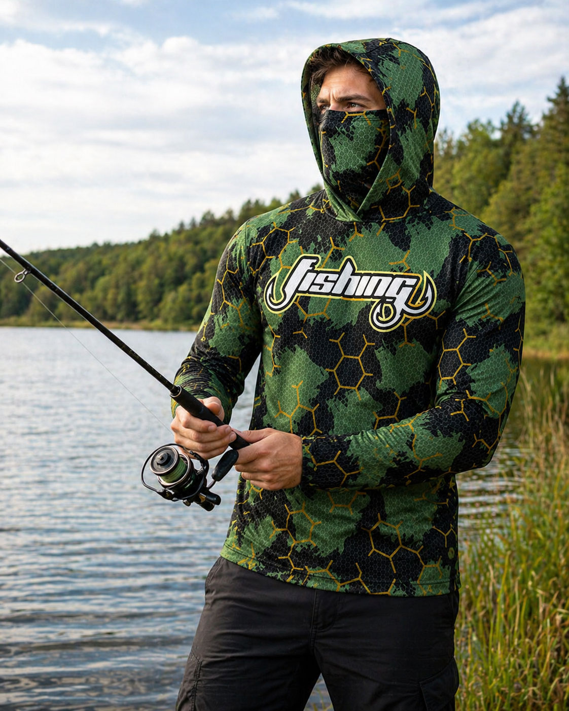 Fishing Hood Riding Tops Wear  - Running Gear Kit 评论和价格